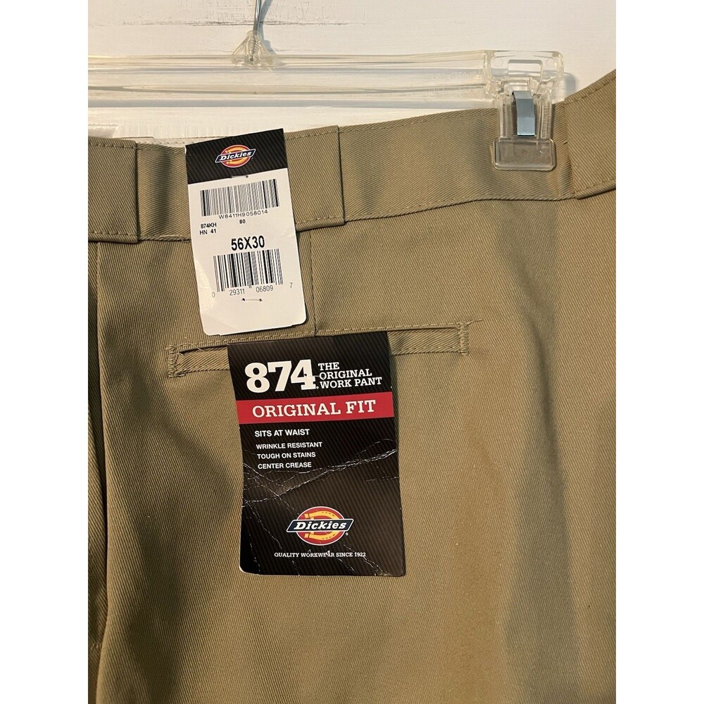 Dickies 874 Original Fit Work Pants Mens 56x30 Tan Khaki Beige NWT Big & Tall